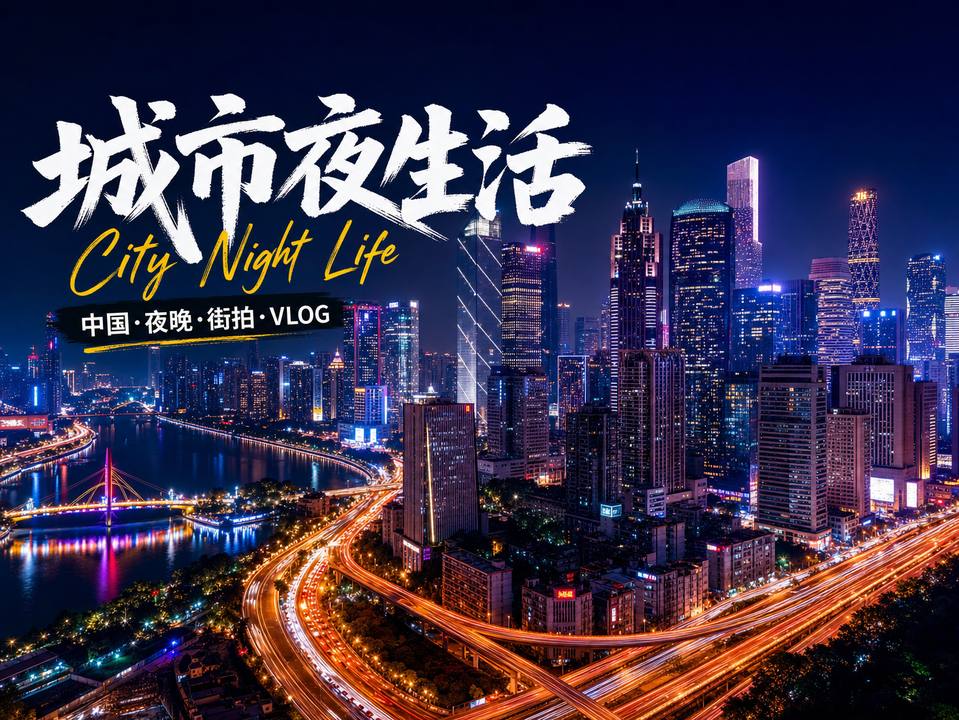 萝莉岛城市夜景短视频霓虹都市